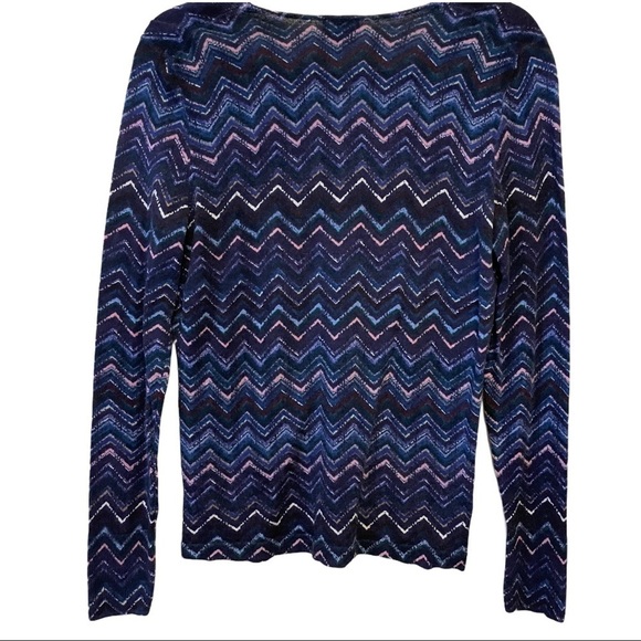 Talbots Pure Merino Wool V Neck Lightweight Blue Sweater Top Size Small - Picture 2 of 6